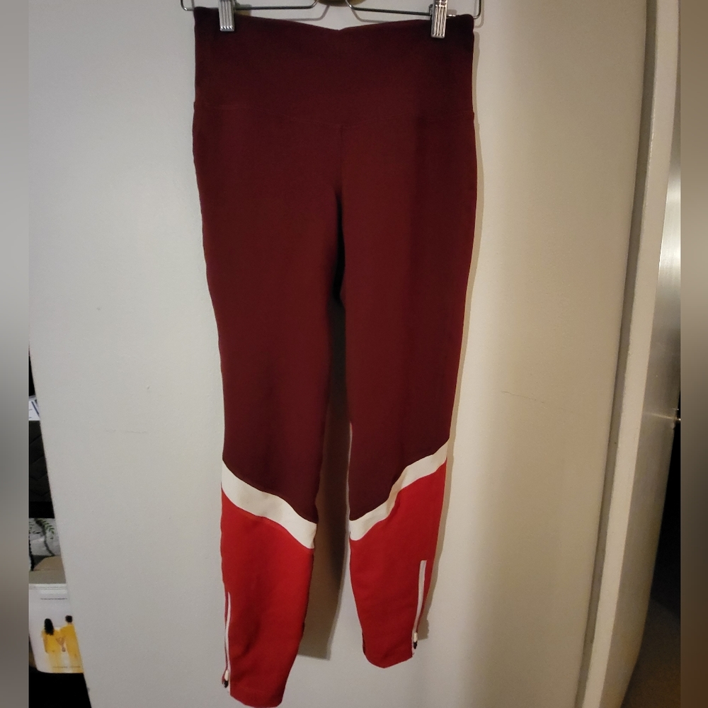 Burgundy and Orange Leggings